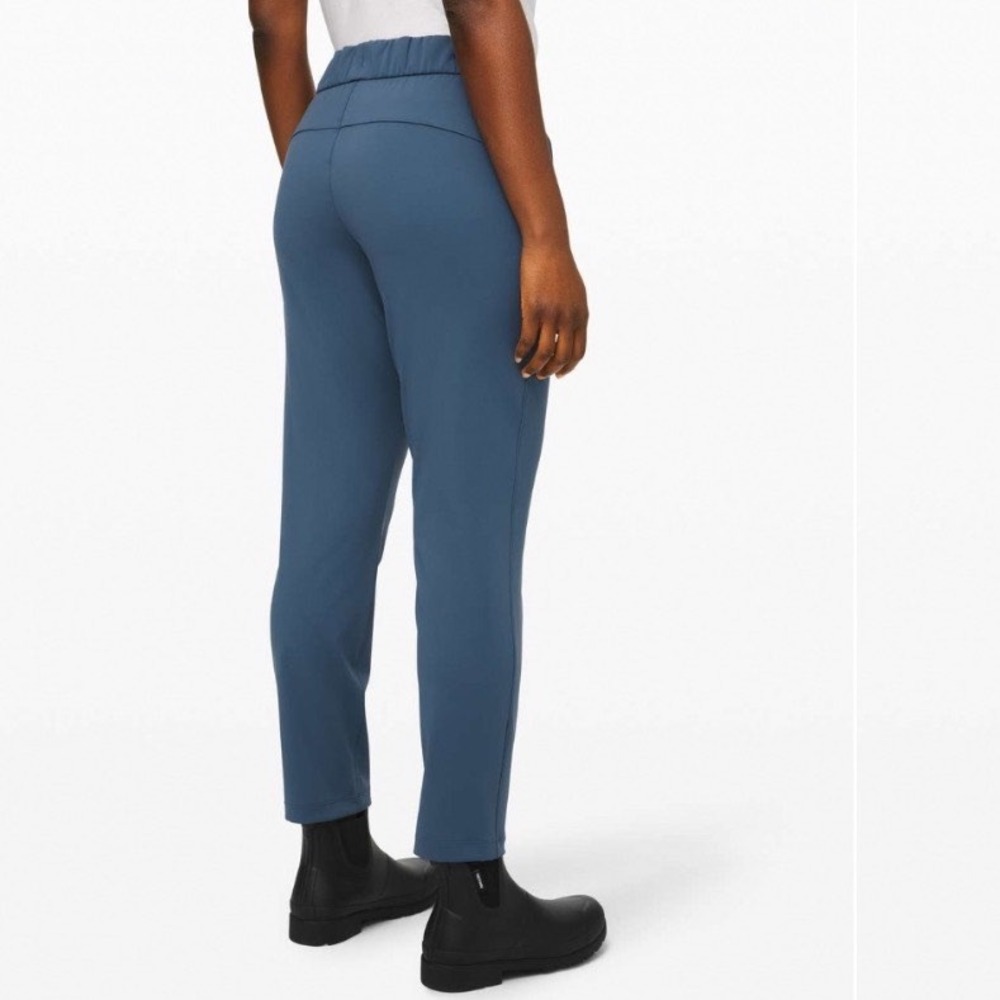 Lululemon On the Fly 7/8 Pant Iron Blue Luxtreme Drawstring Trousers Women Sz 10 - Picture 3 of 11